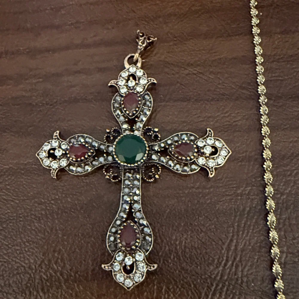 Necklace with Multiple Pendants Crosses - Picture 2 of 5